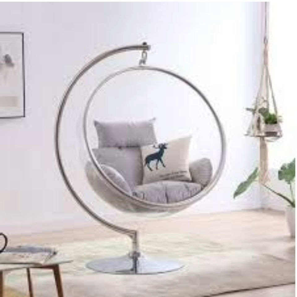 KC FURN-Bubble Transparent Swing Chair (Silver)