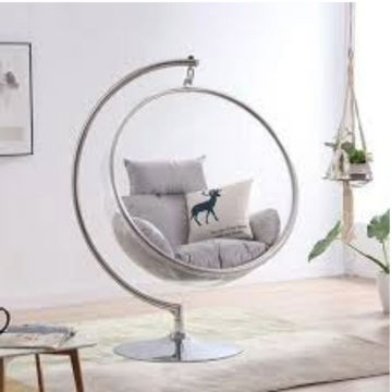KC FURN-Bubble Transparent Swing Chair (Silver)