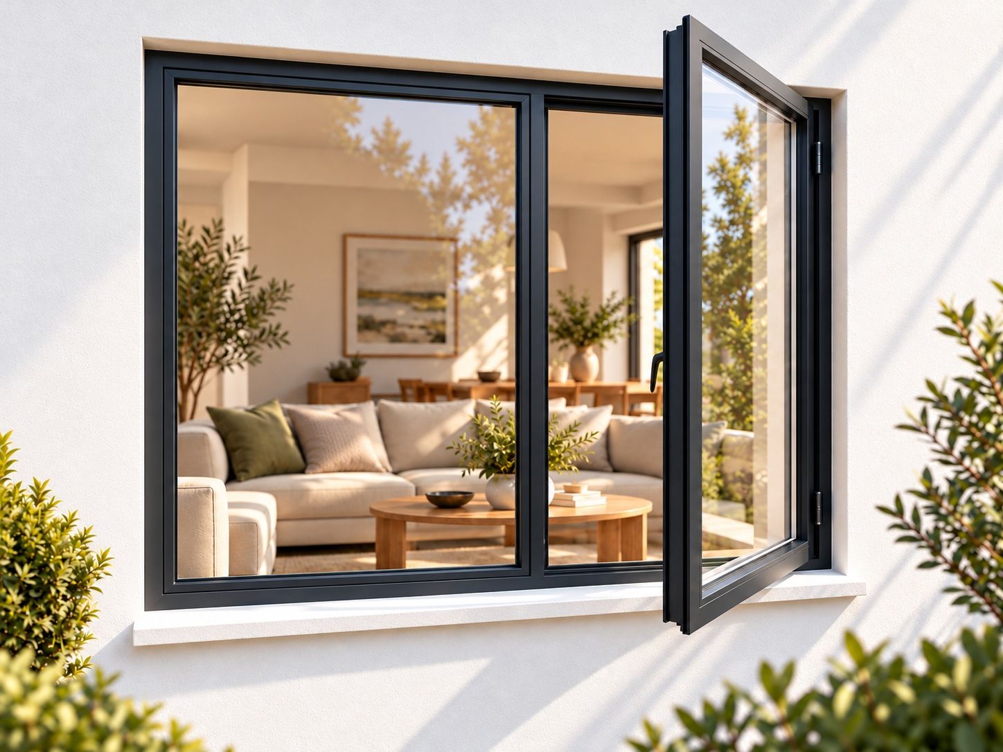 Kenzo Premium Side-Hung Aluminium Window - Charcoal, 1500 1200 mm, Right Side Opener