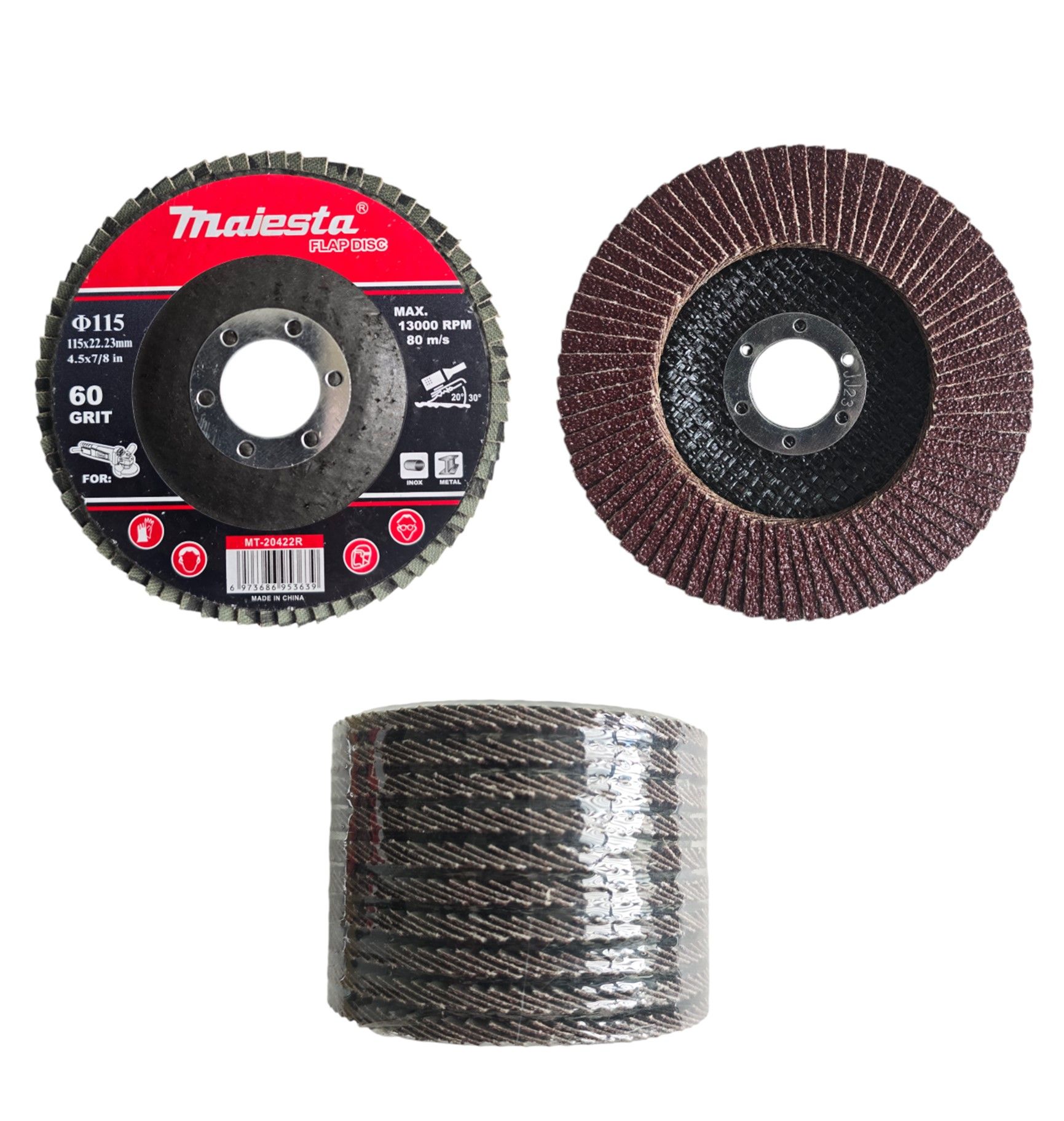 Majesta Flap Disc 115mm 60 Grit (10 Pack)