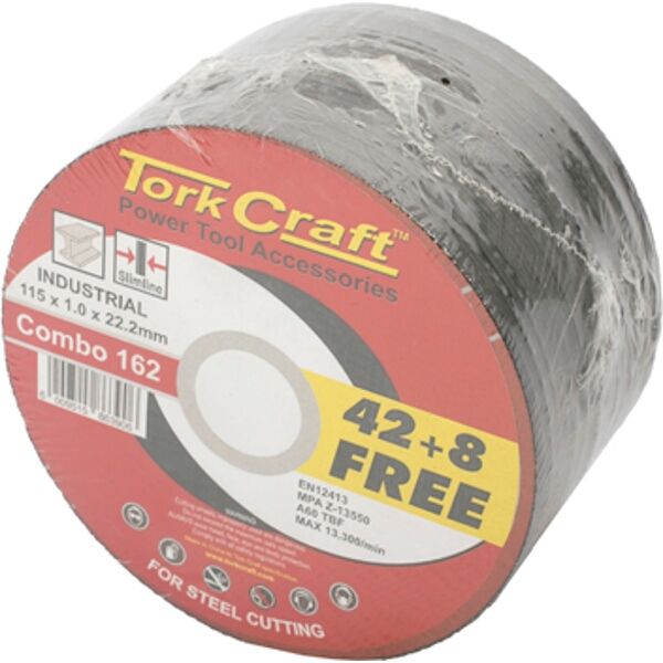 50 + 5 Free Cutting Disc Metal 115 X 1.0 X 22.2 Mm