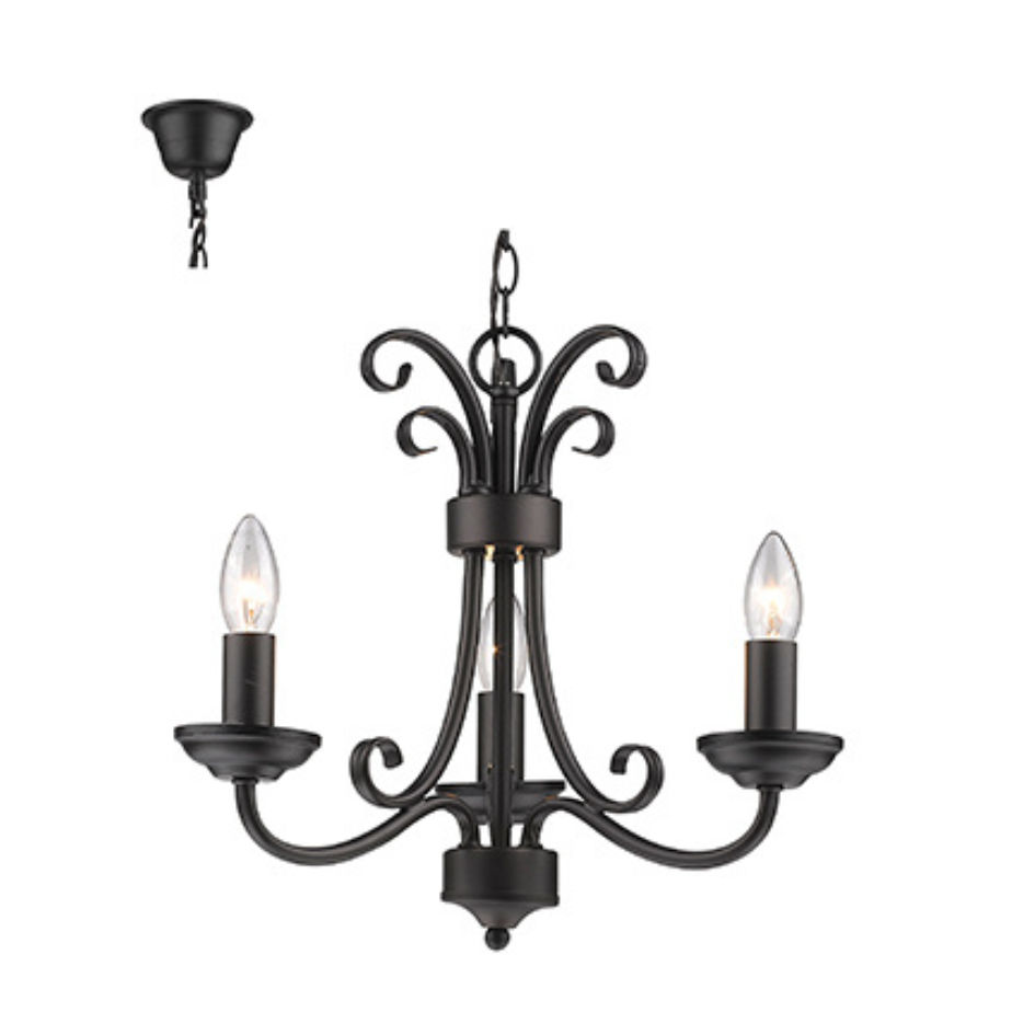 3LT Chandelier Black E14 3x40w
