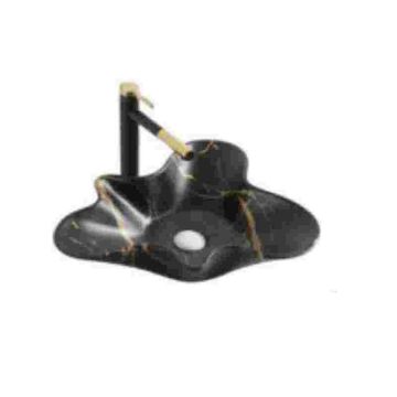 Counter top Ceramic Basin / table top - Bat - Black & Gold Marble