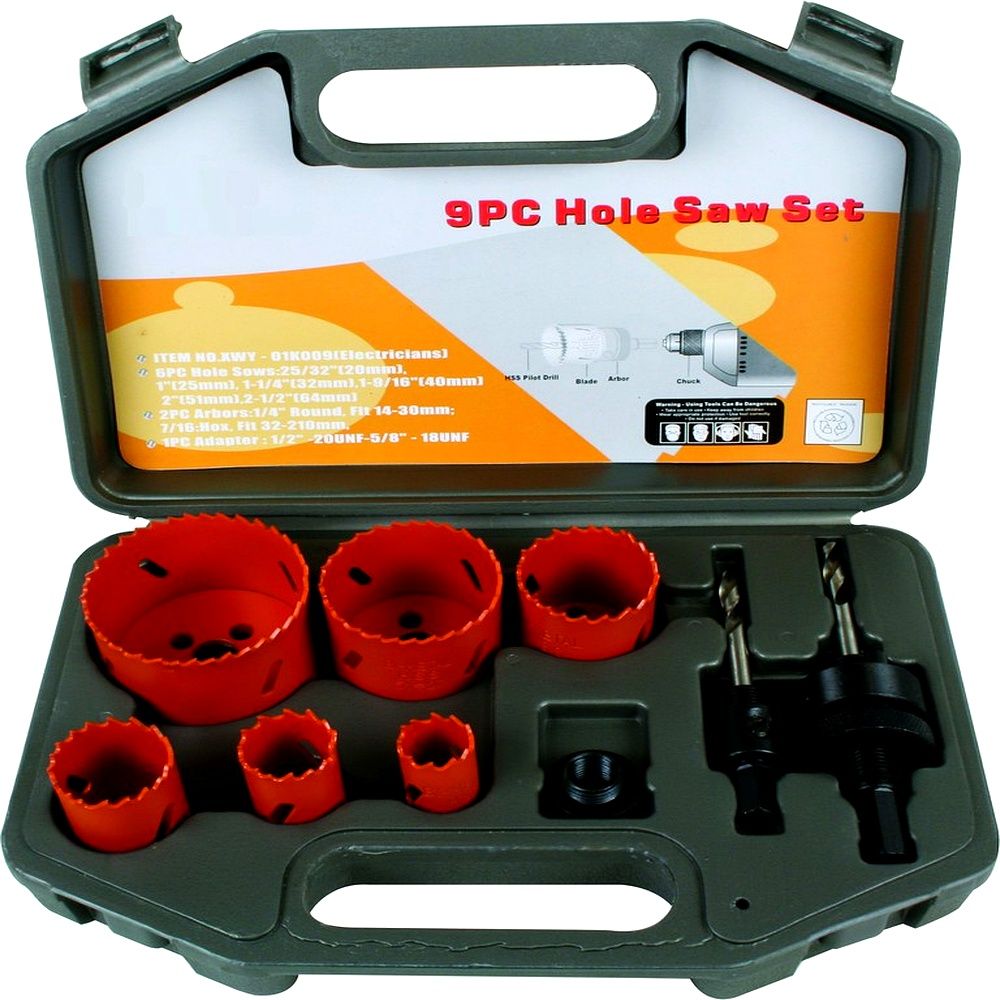Hole Saw Kit 5 Piece 16mm, 20mm, 22mm, 25mm & 32mm Ideal for Wood, Plastic & Metal