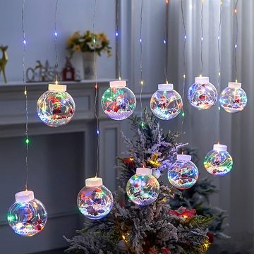 RGB Ball Shaped Santa LED Fairy Curtain Light - ZYF-18