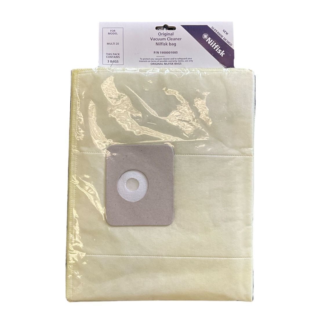 Original Filter Bag For Vacuum Nilfisk Multi 20 (Pack of 3)