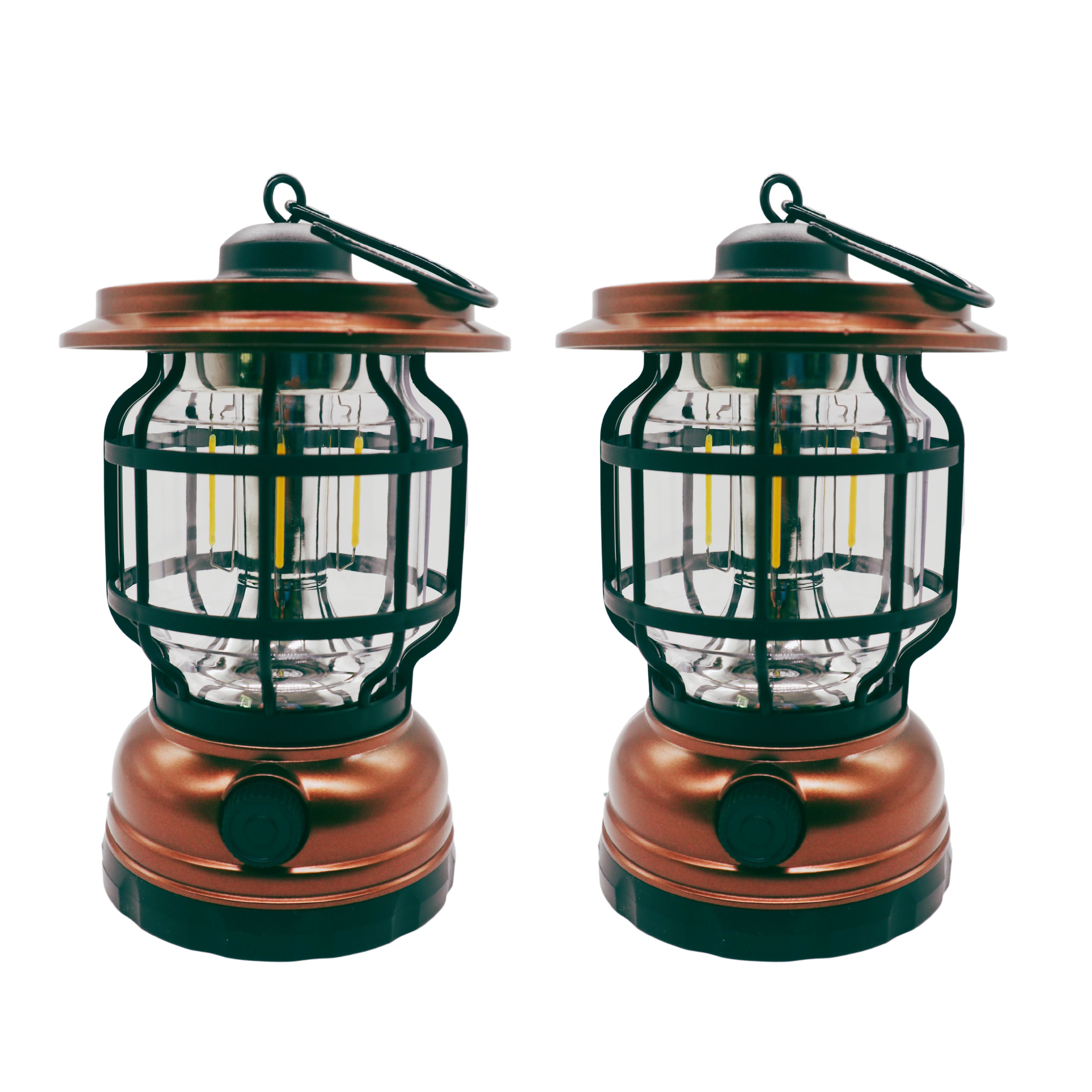 Multi -Functional Solar Indoor/Outdoor Lantern Bronze - 2 Pack