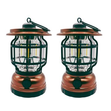 Multi -Functional Solar Indoor/Outdoor Lantern Bronze - 2 Pack