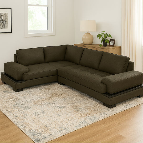 Chanel L Shape Corner Sofa -SD Dark Brown
