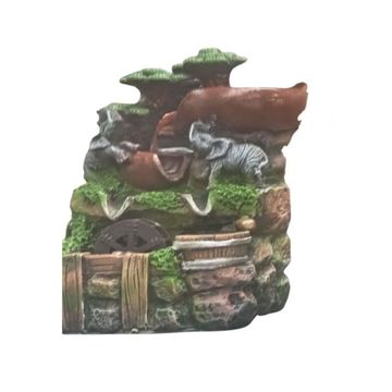 Decorative Rock Waterfall Fountain, Indoor Tabletop Water Feature with Moss Accents