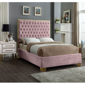 Lucasta Sleigh Bed Double -Pink