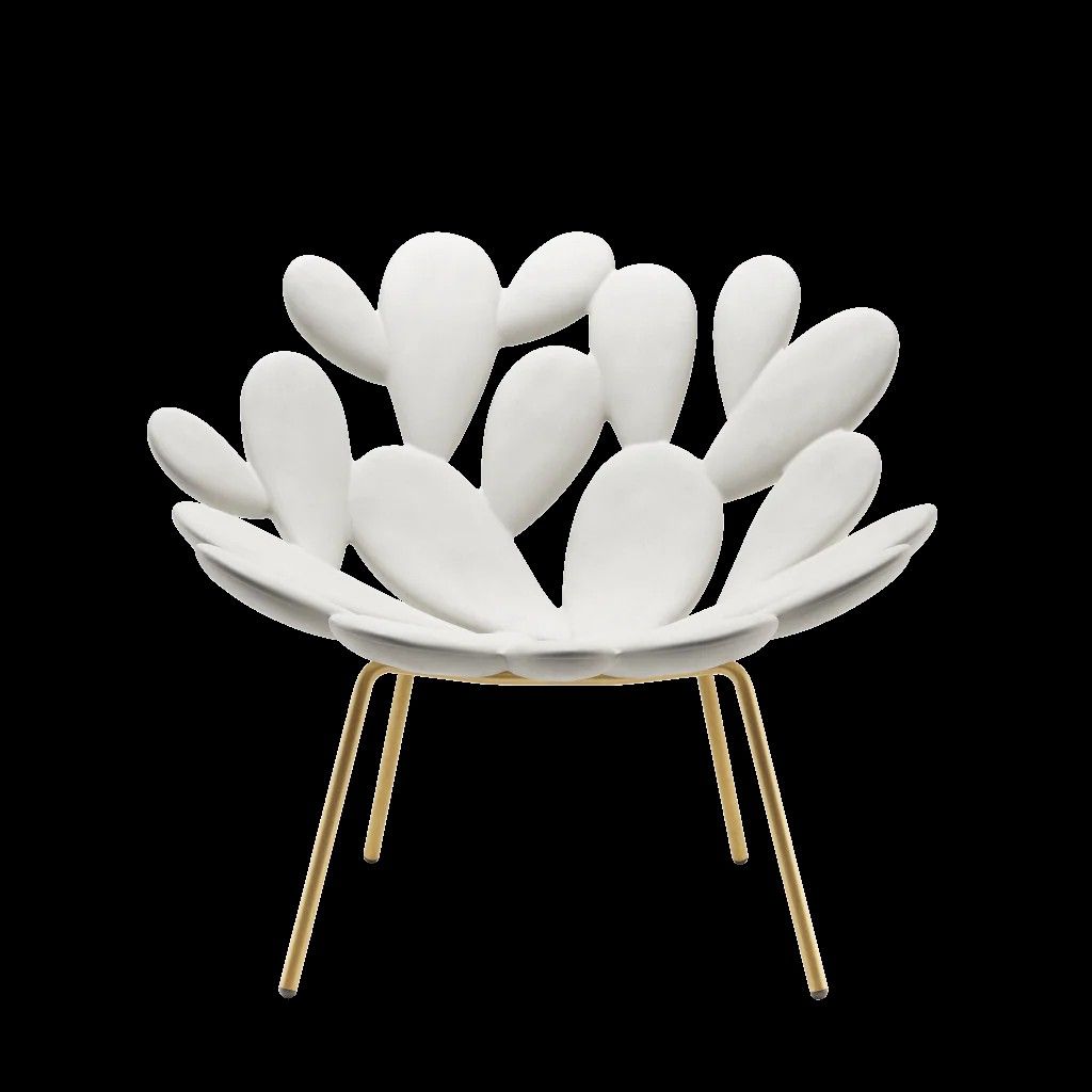 Decorative Accent Chair – White Petal Design