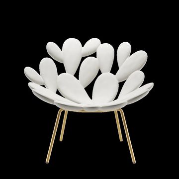 Decorative Accent Chair – White Petal Design