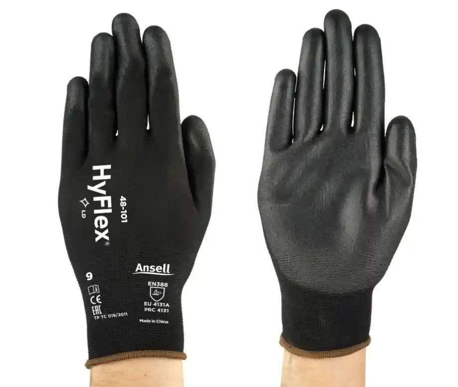 Ansell Sensilite Black PU Palm Coated Glove Pack of 6 - L