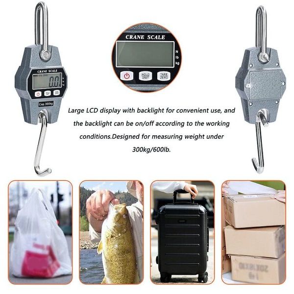 Crane Scale,Digital Hanging Scale Waterproof Fishing Scale Mini Crane Scale  Elevated Design 