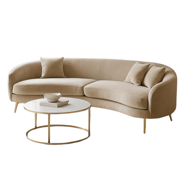 Innofurn-Curved Velvet Couch