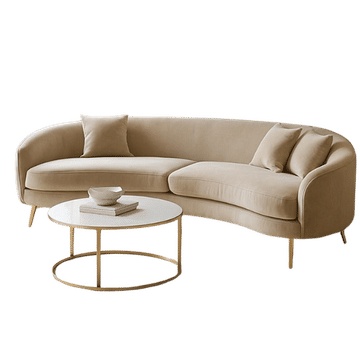 Innofurn-Curved Velvet Couch