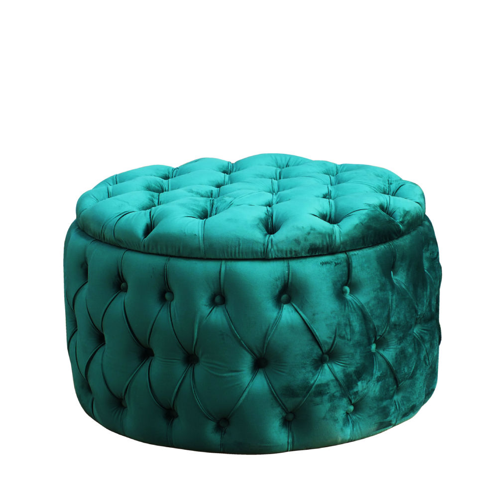 Nu Dekor - Osborn Storage Ottoman - Emerald Green