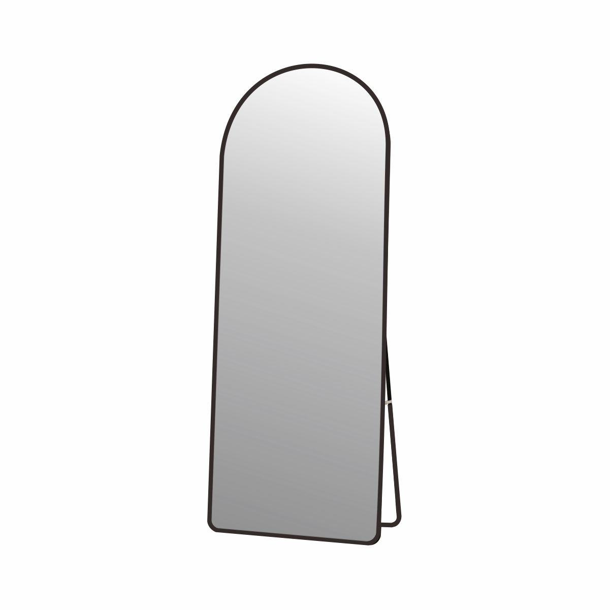Black Aluminum Frame Arched 168 cm x 62 cm free standing or Wall Mounted Glass Mirror 965AB