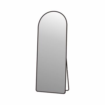 Black Aluminum Frame Arched 168 cm x 62 cm free standing or Wall Mounted Glass Mirror 965AB