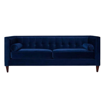 IG Furn- Lottie Velvet Couch Blue
