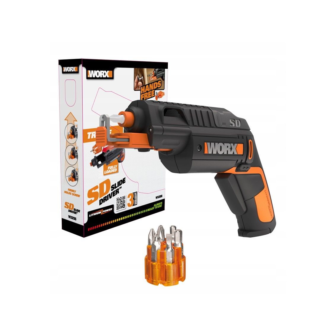 WORX SD Slide Driver With Screw Holder Cordless 4V