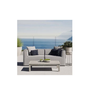 QandAHome-Luna Outdoor Modular Patio Sectional - Grey - 2 Seater
