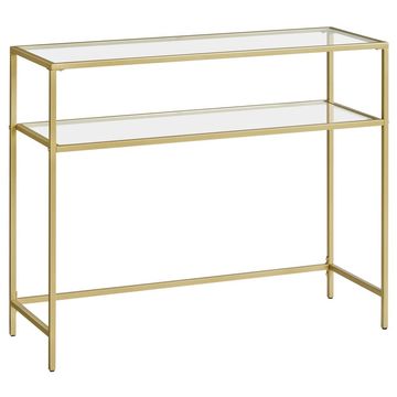 Bragg Manila Two-Tier Glass Console Table, Gold