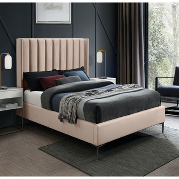 Sabella Sleigh Bed Double -Pink