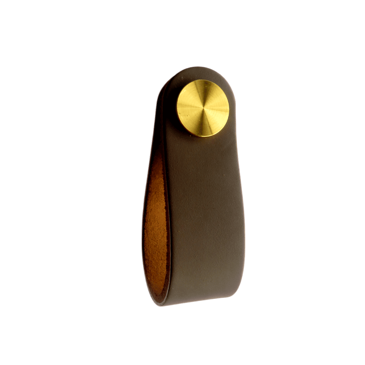 LEATHER PULL HANDLE 128MM BROWN