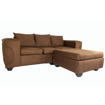 Theodora Velvet Corner Couch - Brown