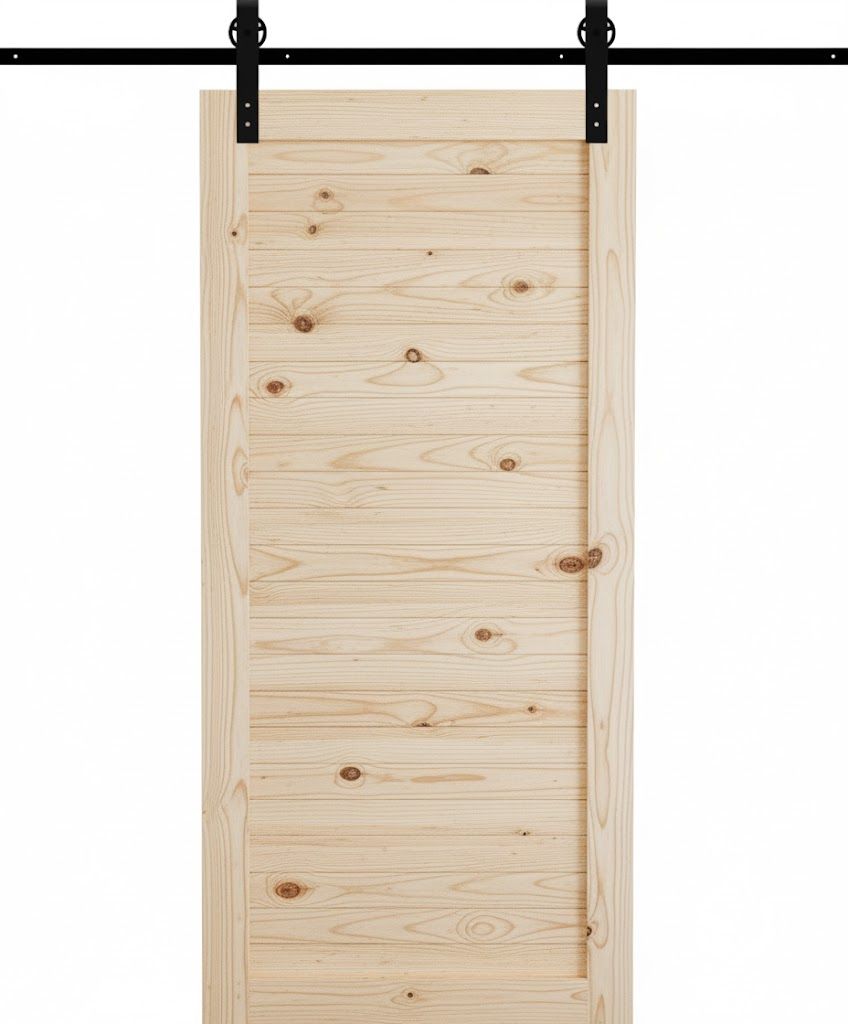 Horizontal Slat Pine Barn Door- Interior Barn Sliding Door Including Mechanism -920mm(L) x 2100mmm(H) x 36mm(W)