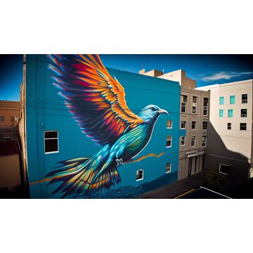 Canvas Wall Art-Bird Street Art  B1031