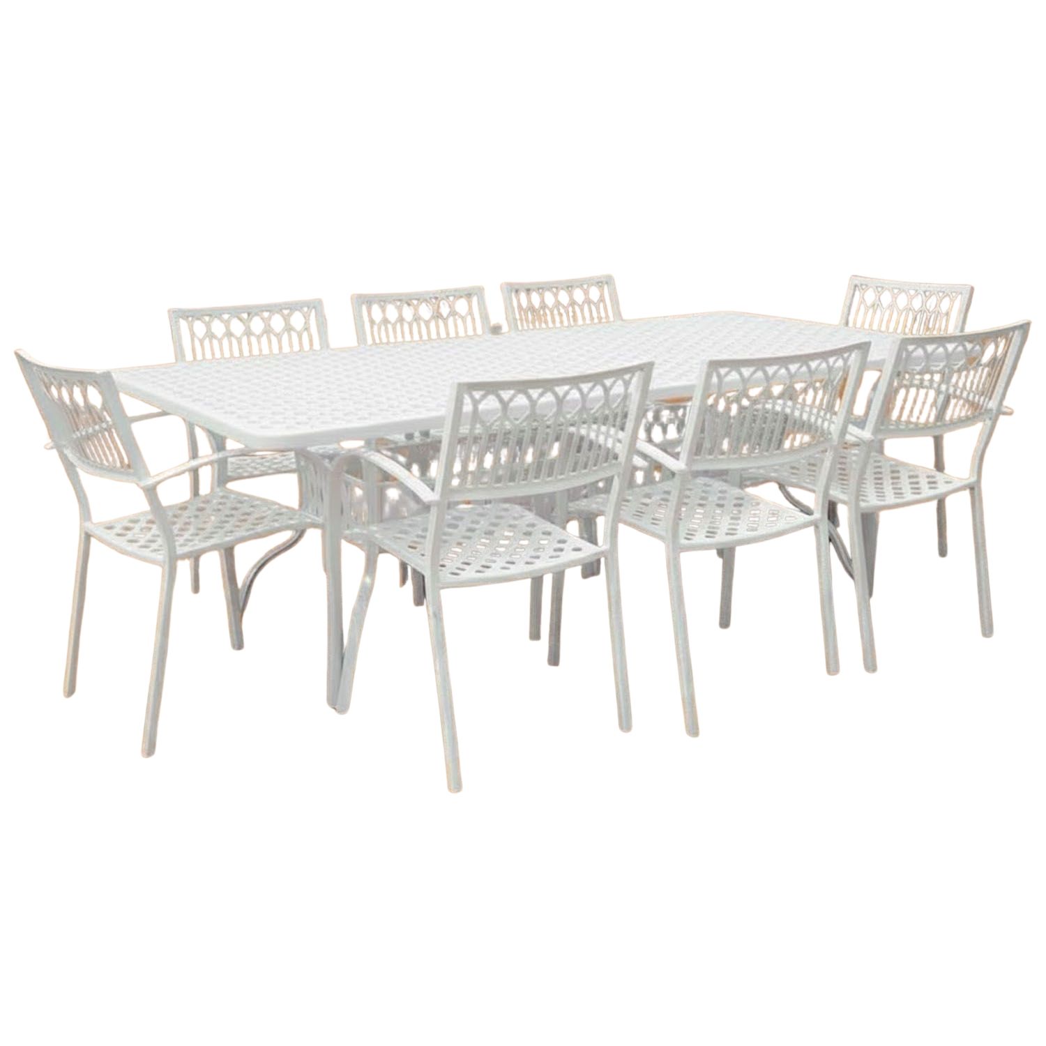 Atlas Aluminium Dining Set 8-Seater (White)