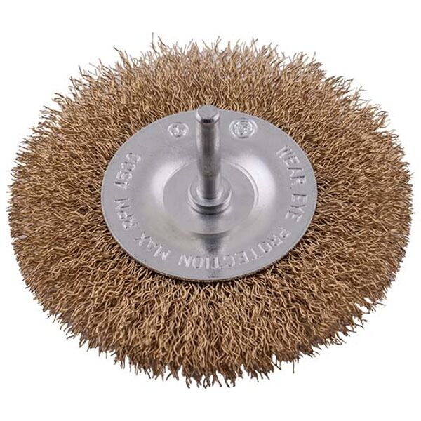 Wire Wheel Brush 100Mm X 6Mm Shaft Blister