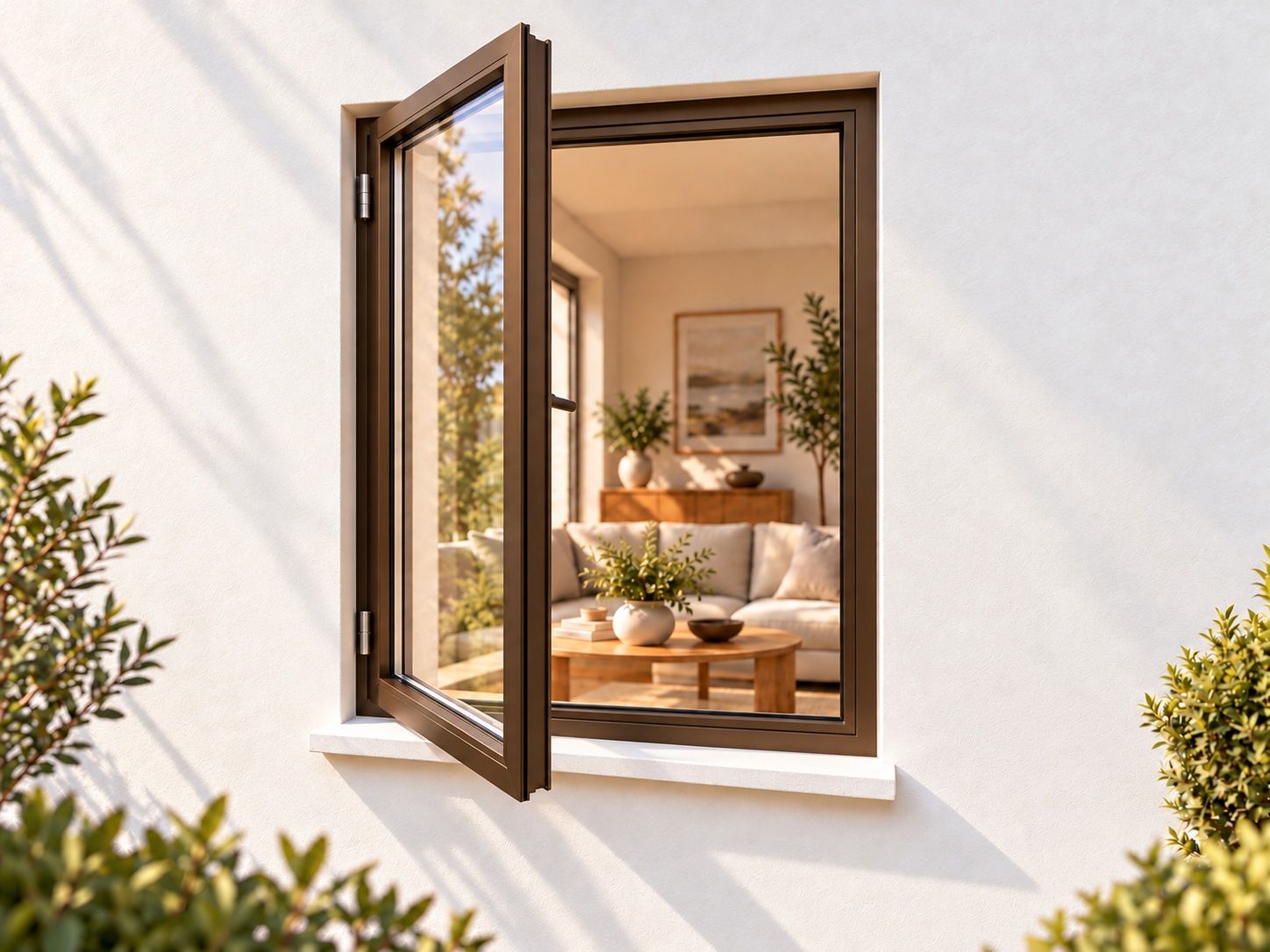 Kenzo Premium Side-Hung Aluminium Window - Bronze, 600 900 mm, Left Side Opener