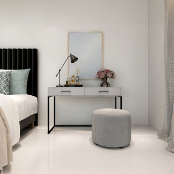 Dresser / Desk Lilo Satin Light Grey - Black Frame