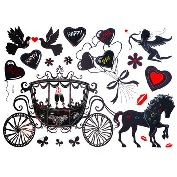 5D Wall Art Lovers Carriage Sticker Sheet