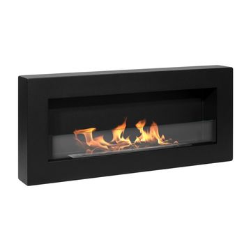 NOVAFLAME - Wall-mounted Bio-Fireplace with glass 900X400 BOX matte black