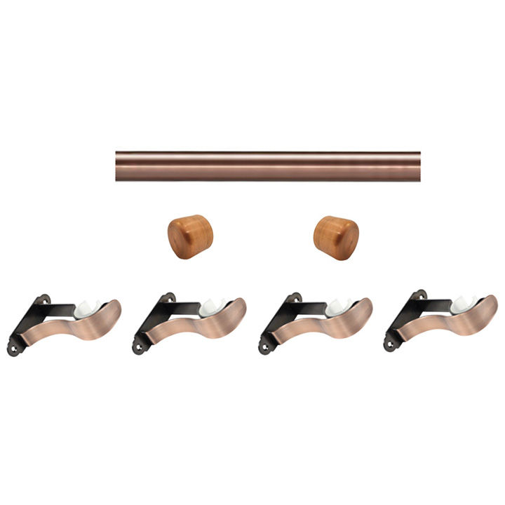 Matoc 28mm Single Pole Set - Plain End Caps - Antique Copper - 4.0m