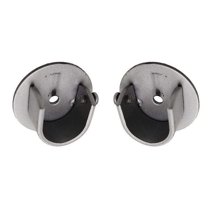 Matoc Designs Metal Curtain Wall Fix Pole Brackets 25mm -Painted Silver (Pack of 2)