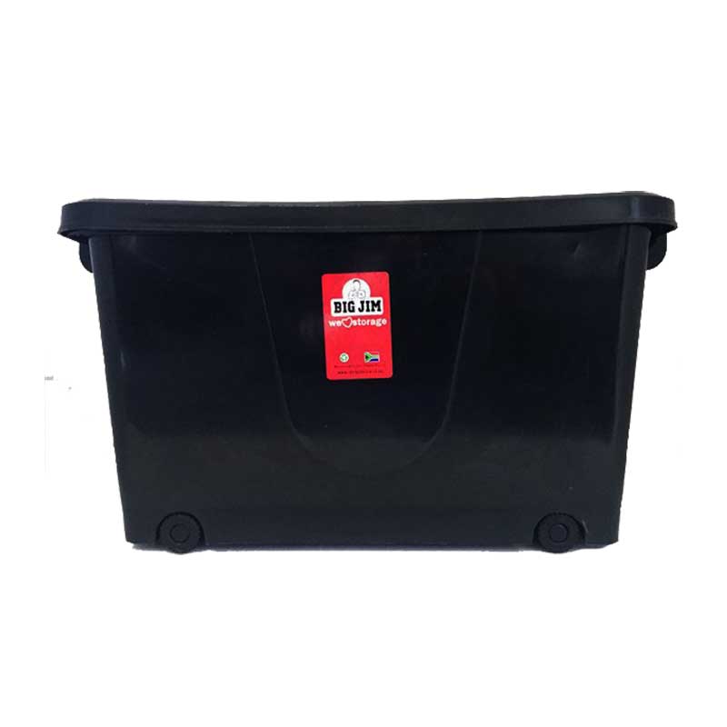 BIG JIM Bin Storage Multibox Black On Wheels 32 Litres
