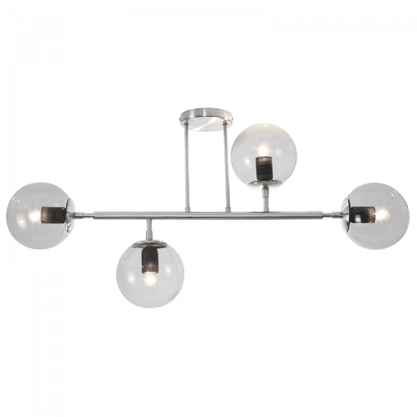 Satin Chrome Ceiling Fitting with Clear Glass