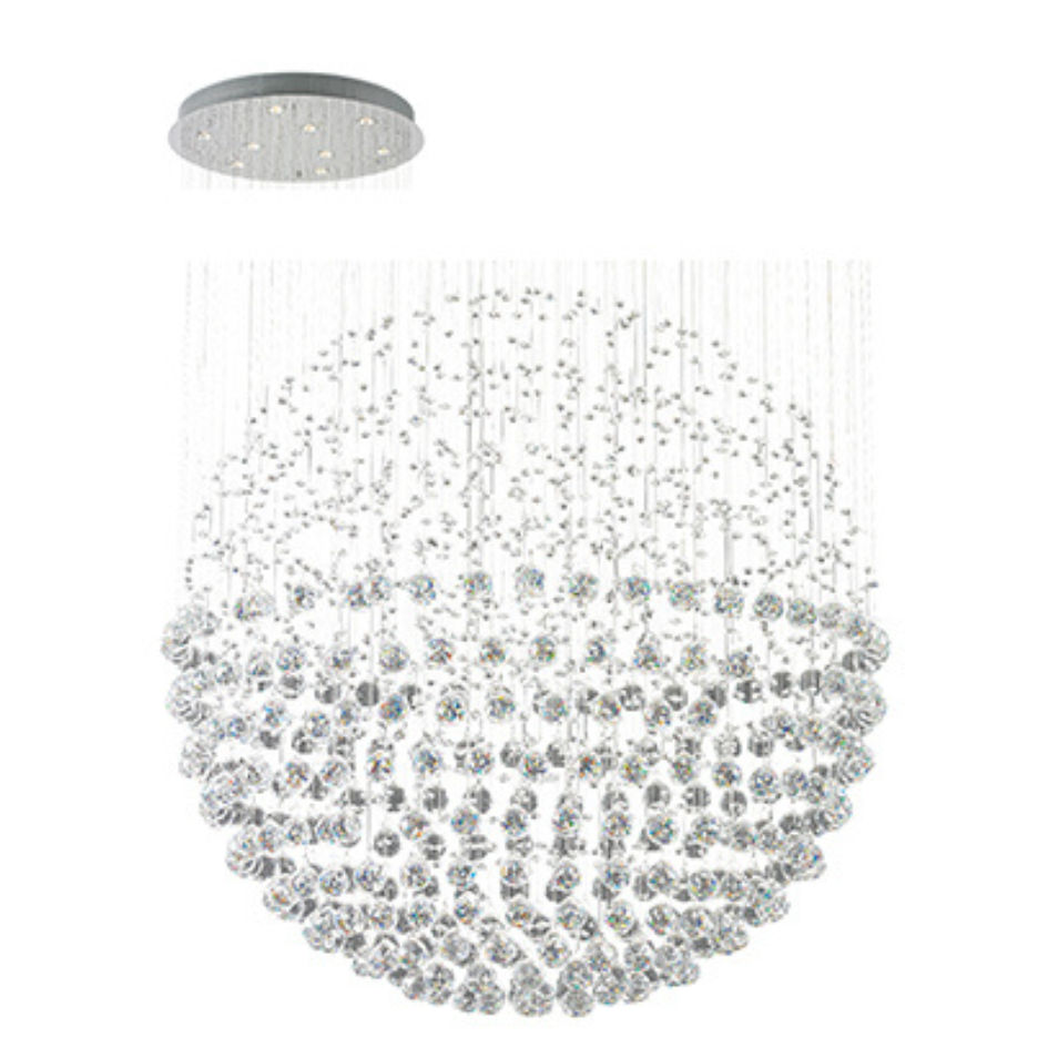 9LT Ball Chandelier Crystal Chrome GU10 9x50w