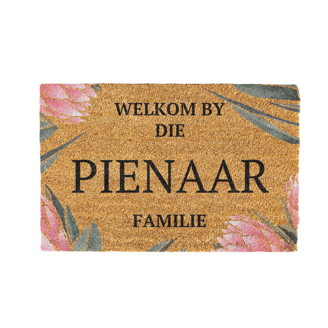 Pienaar Familie Naam Coir Doormat Design 700 x 400 mm