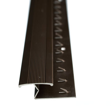 Aluminium Tile Edge Carpet Strip Dark Bronze Undrilled 2500 x 25 Aluminium Carpet Strip