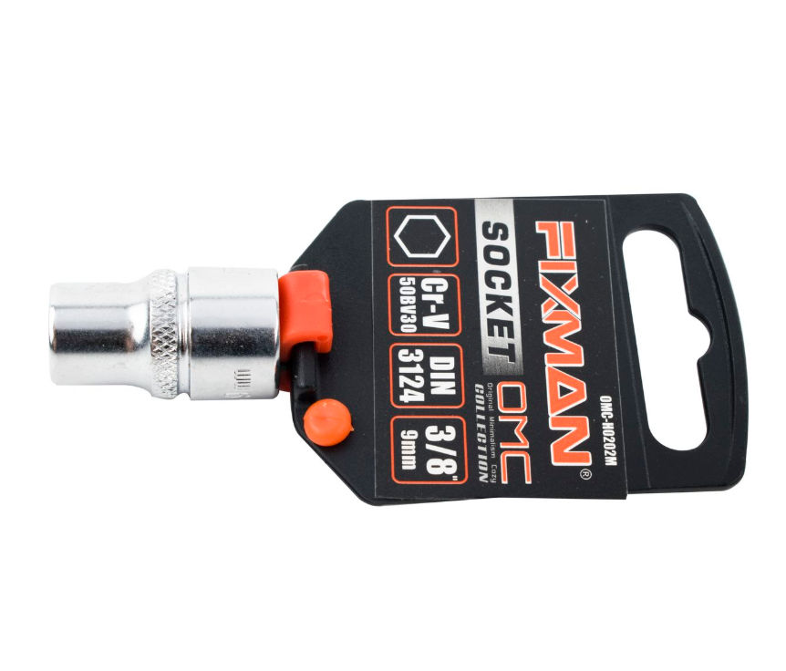 Fixman - Hex Socket - 3/8 Inch Drive - 9mm - 8 Pack