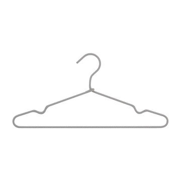 CASA 10pc Non-Slip Hanger Set | 2-Tone Braided Rope Wrapped Metal | White/Grey