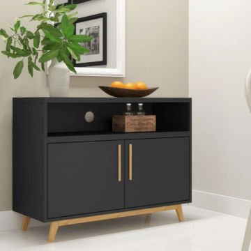 Multi-Room Black Storage Cabinet