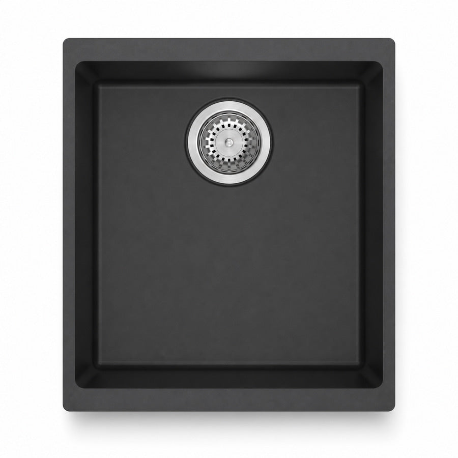 Sternhagen Enigma N100M 460mm Quartz Composite Kitchen Sink Undermount 1 Bowl - Nera (Black)